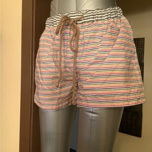 The Salting Rainbow Striped Drawstring Short Shorts XS 26x3 NWT